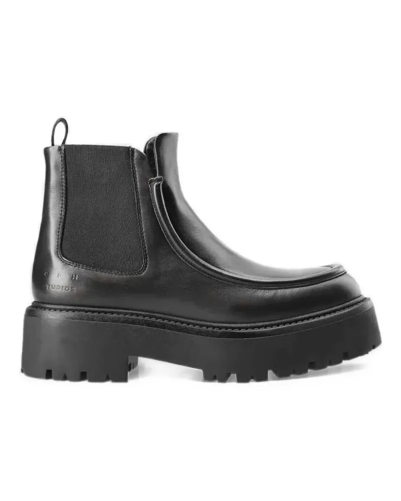 Copenhagen leather chunky-sole ankle-high chelsea boots - Schwarz Schwarz