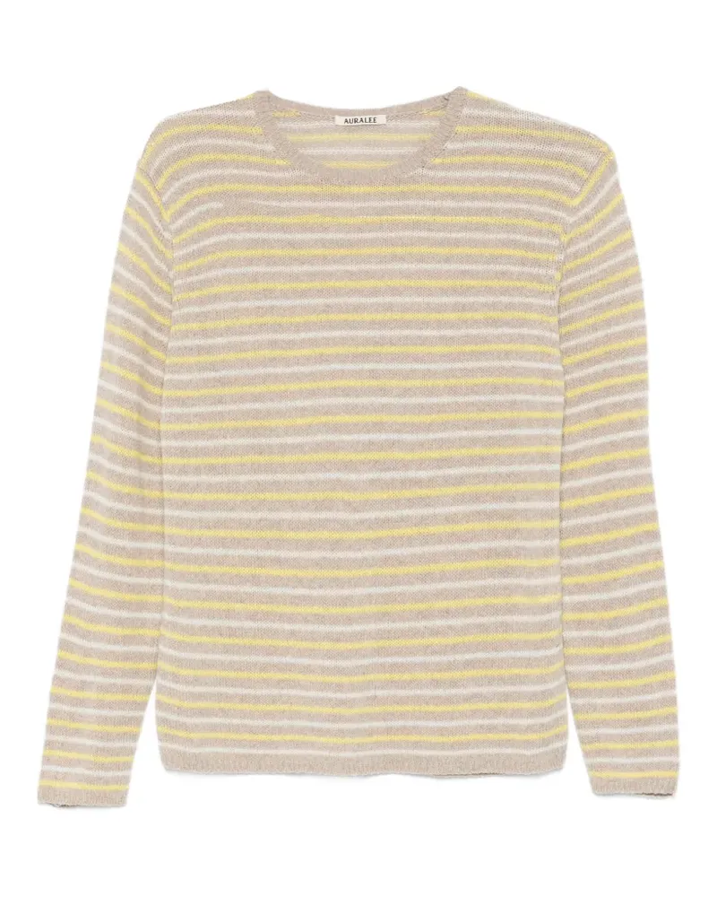 AURALEE striped cashmere sweater - Nude Nude