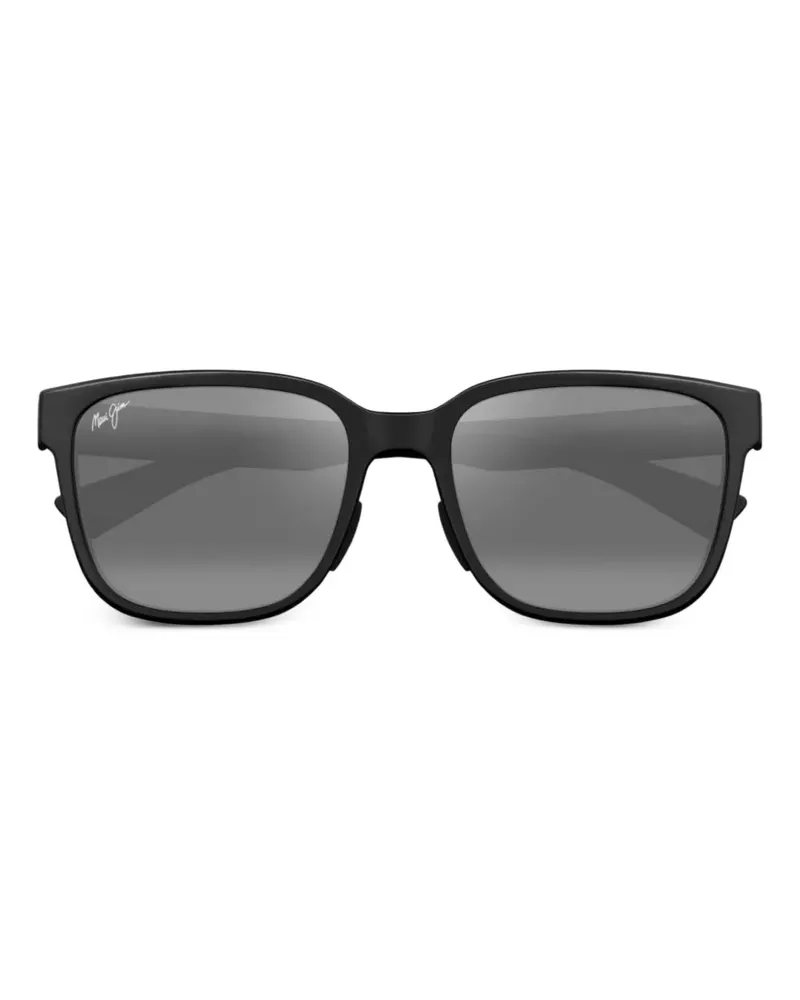 Maui Jim Matte Sonnenbrille mit eckigem Gestell - Schwarz Schwarz