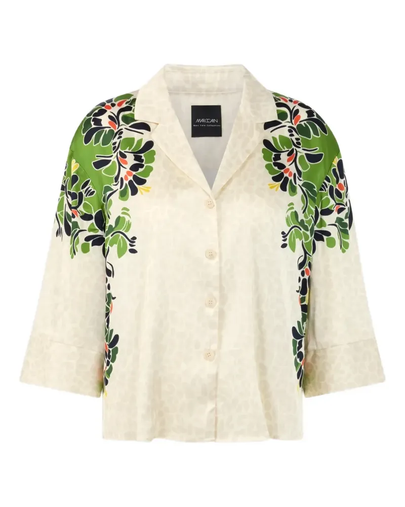 Marc Cain floral-print leopard-pattern blouse - Nude Nude