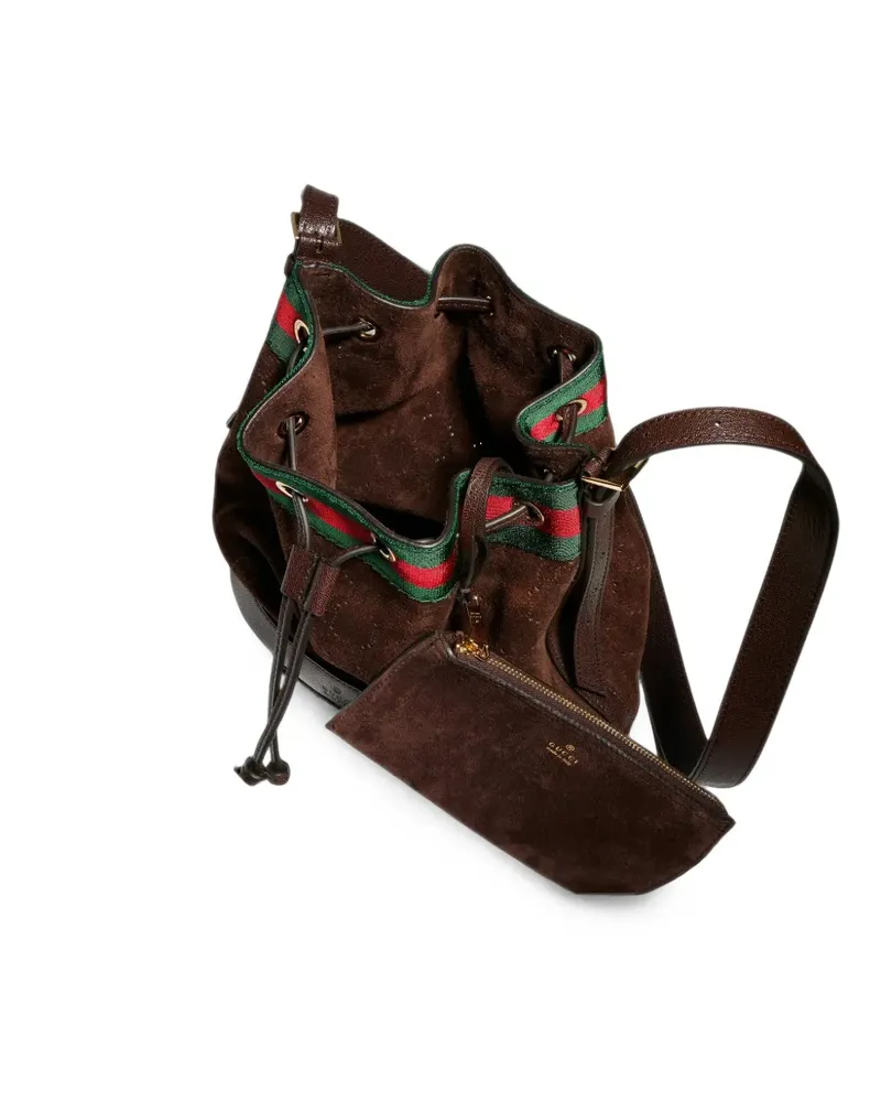 Gucci small Venice Web-stripe bucket bag - Braun Braun