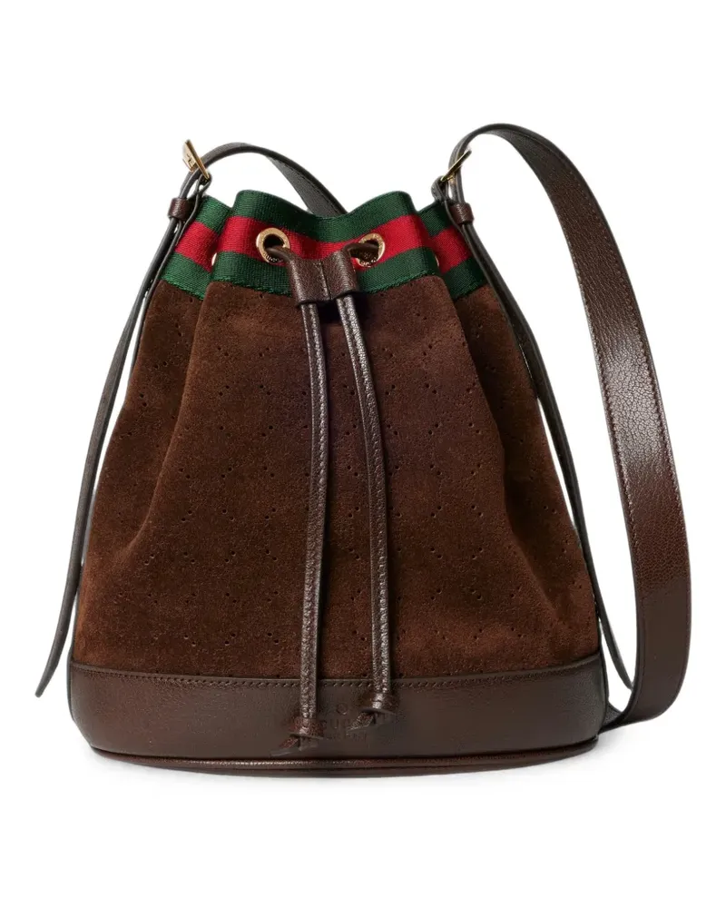 Gucci Kleine Venice Beuteltasche mit Webstreifen - Braun Braun