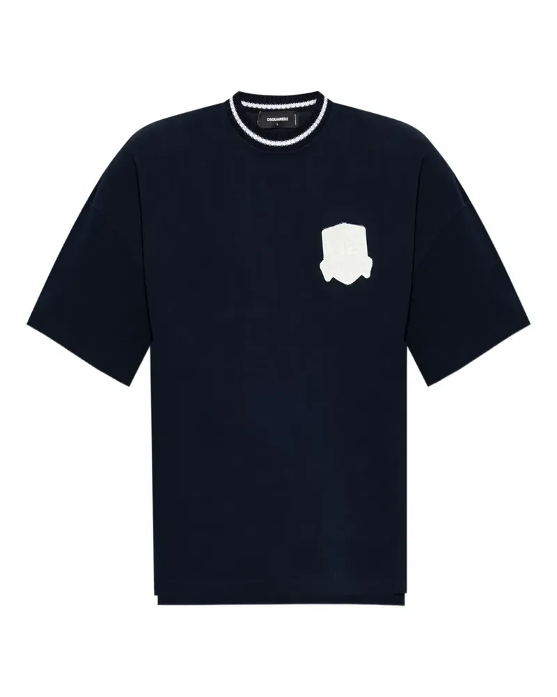 Dsquared2 T-Shirt mit Logo-Patch - Schwarz Schwarz