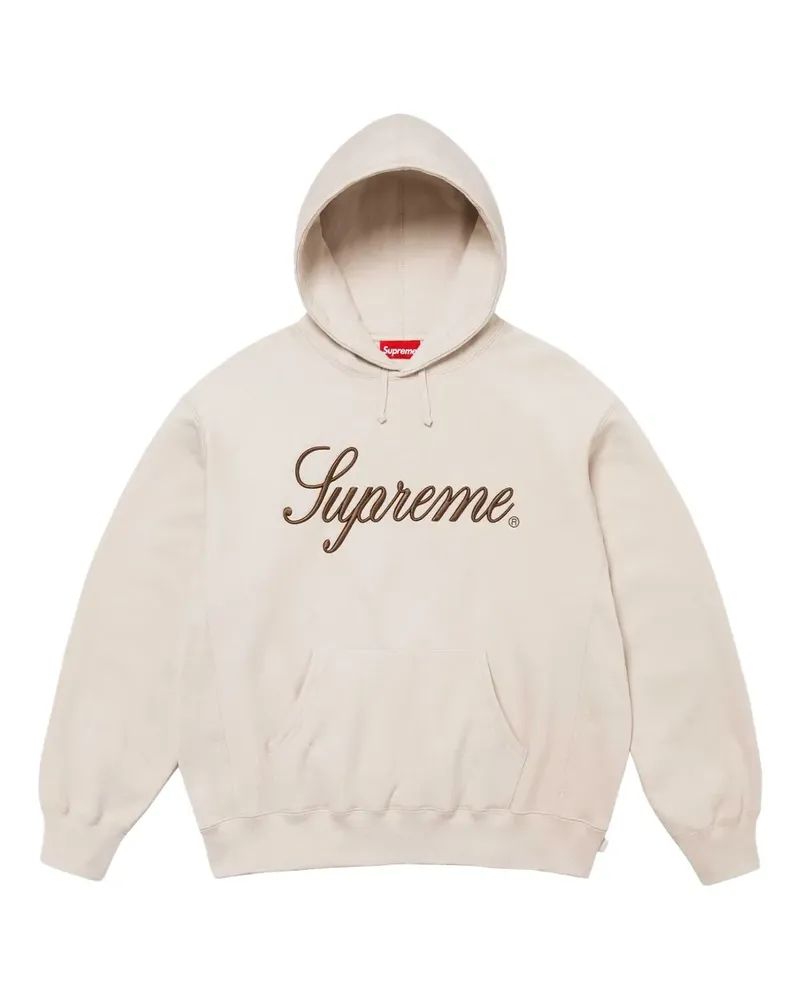 Supreme Being logo-embroidered hoodie - Nude Nude