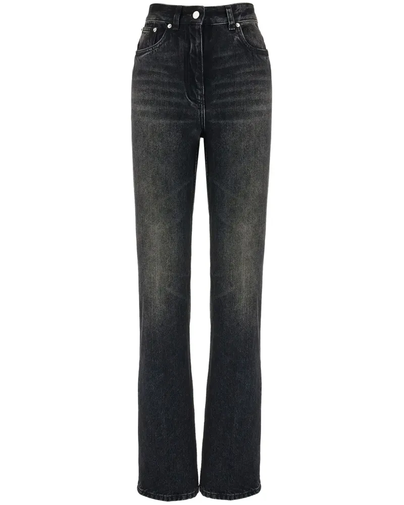Ferragamo Schlagjeans mit hohem Bund - Schwarz Schwarz