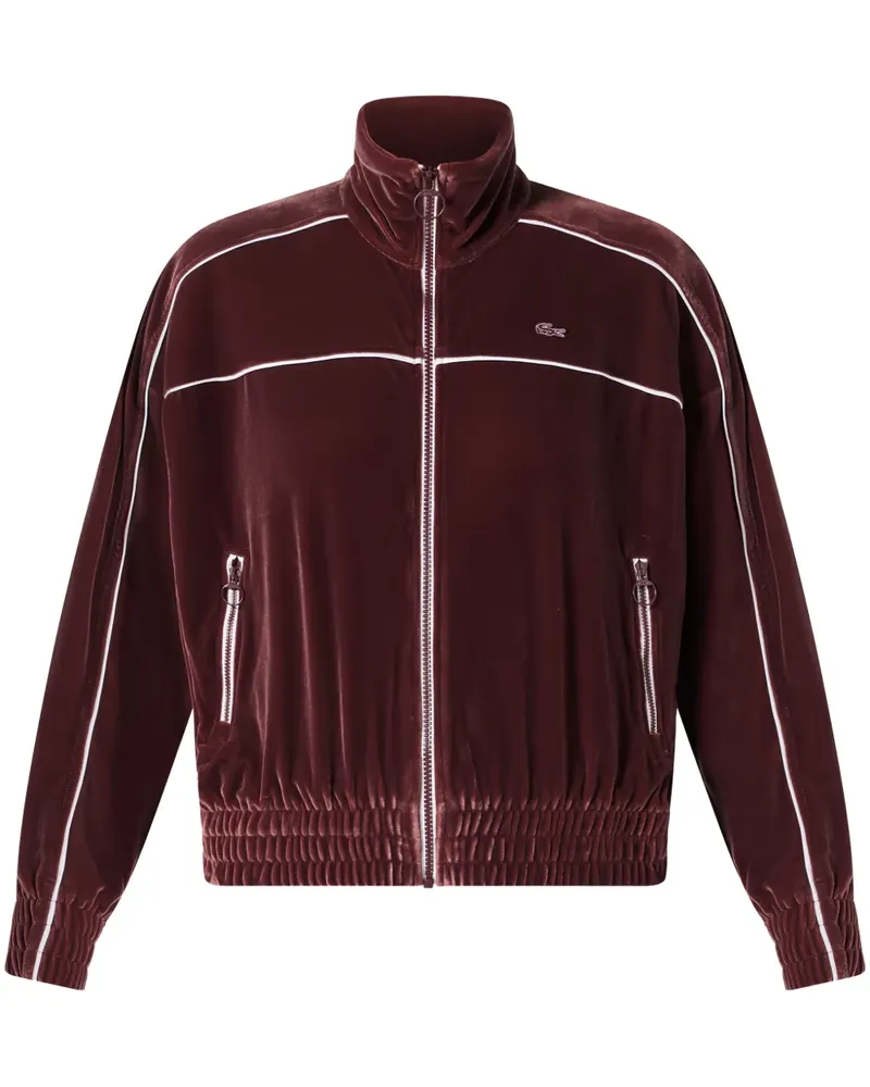 Lacoste Samt-Sweatshirt mit Reißverschluss - Rot Rot