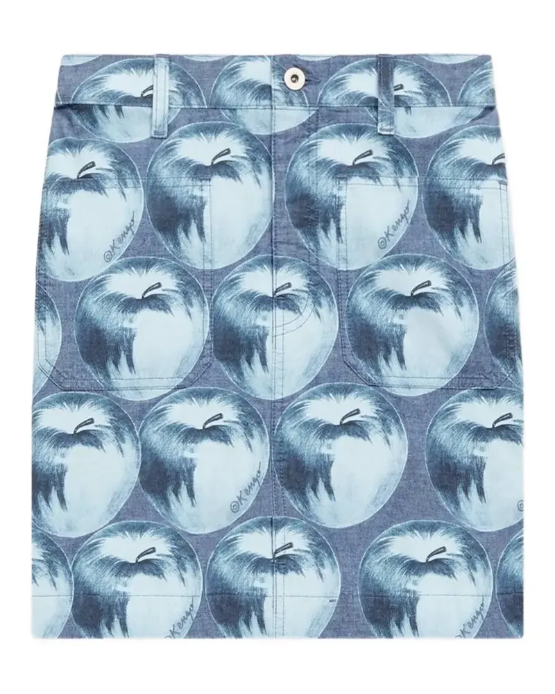Kenzo Gerade Apple Pop Jeans-Minirock - Blau Blau