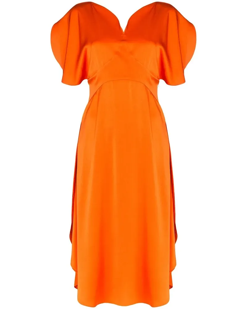 Stella McCartney Gerafftes Midikleid - Orange Orange