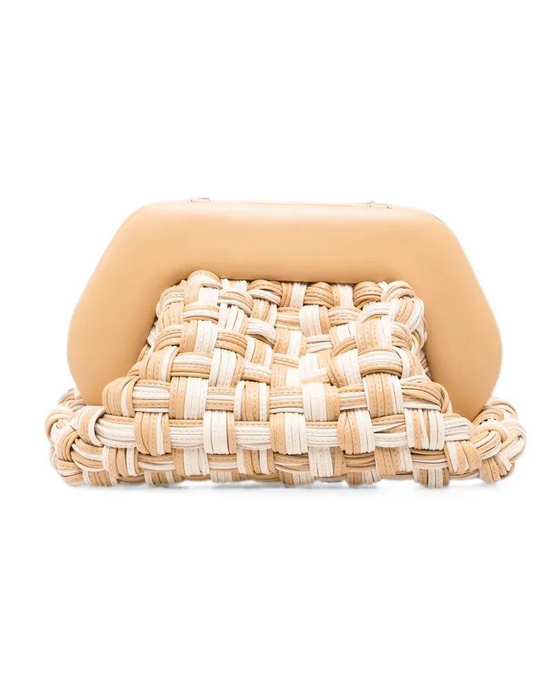 THEMOIRÈ medium Bios woven clutch bag - Nude Nude