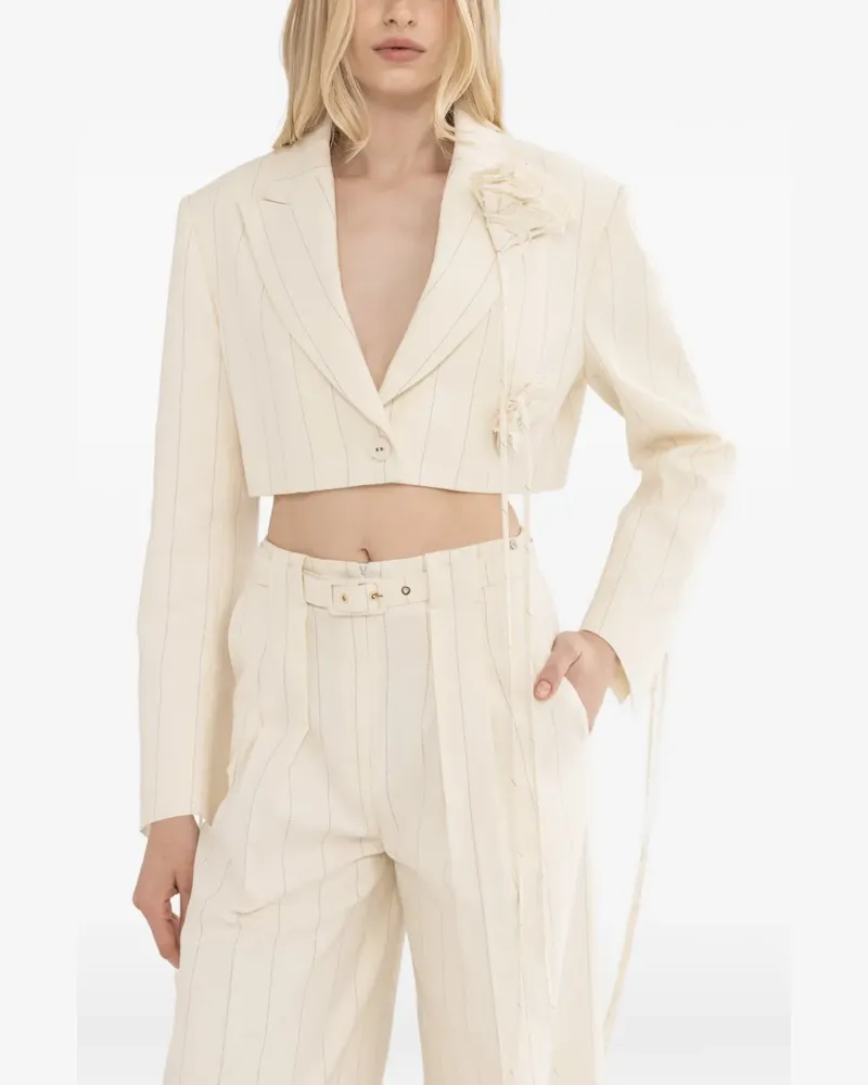 NISSA Einreihiger Cropped-Blazer - Nude Nude