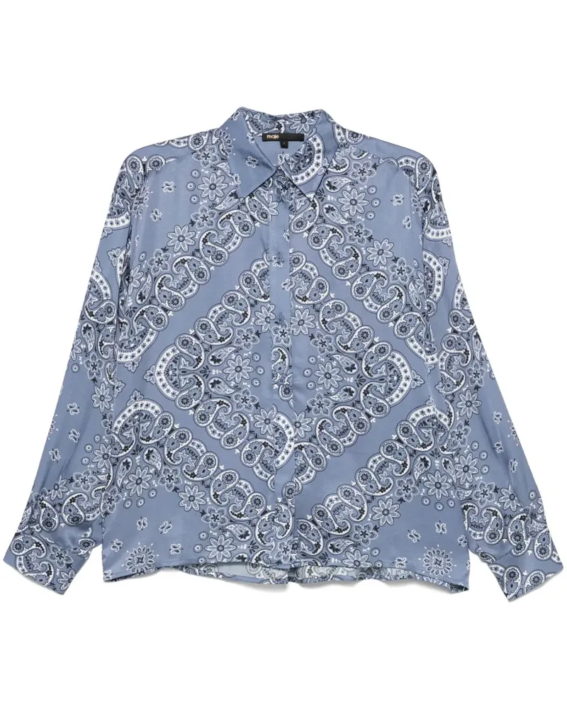 Maje Hemd mit Blumen-Print - Blau Blau