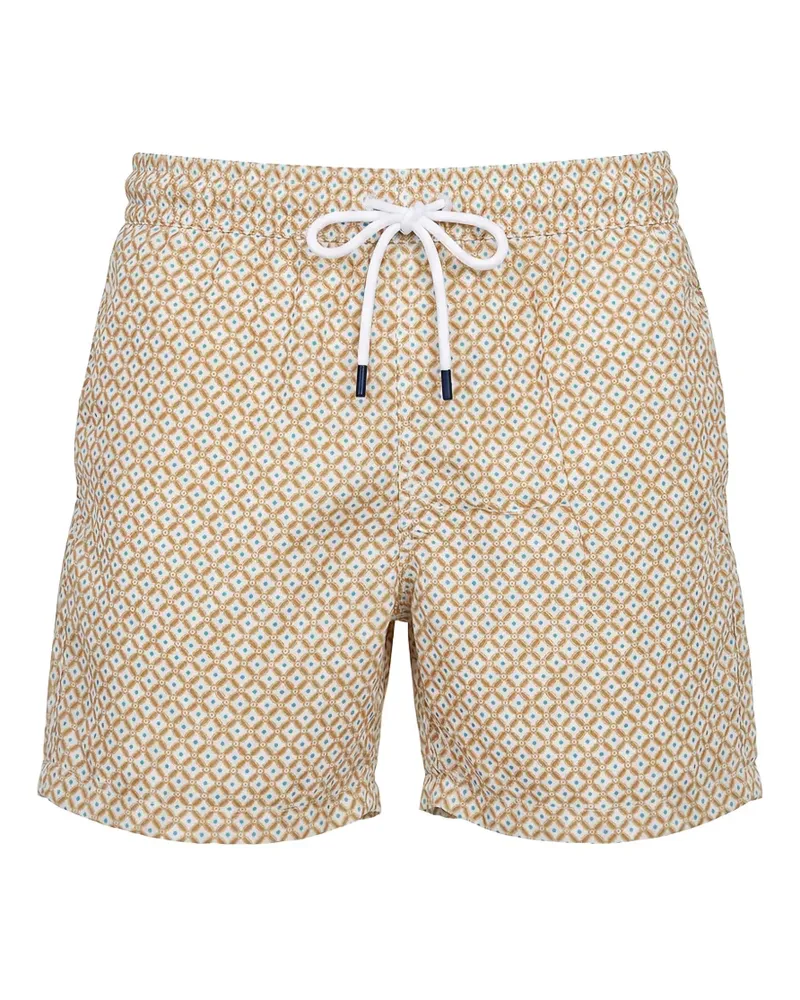 Fedeli Macdeira Badeshorts mit geometrischem Print - Nude Nude