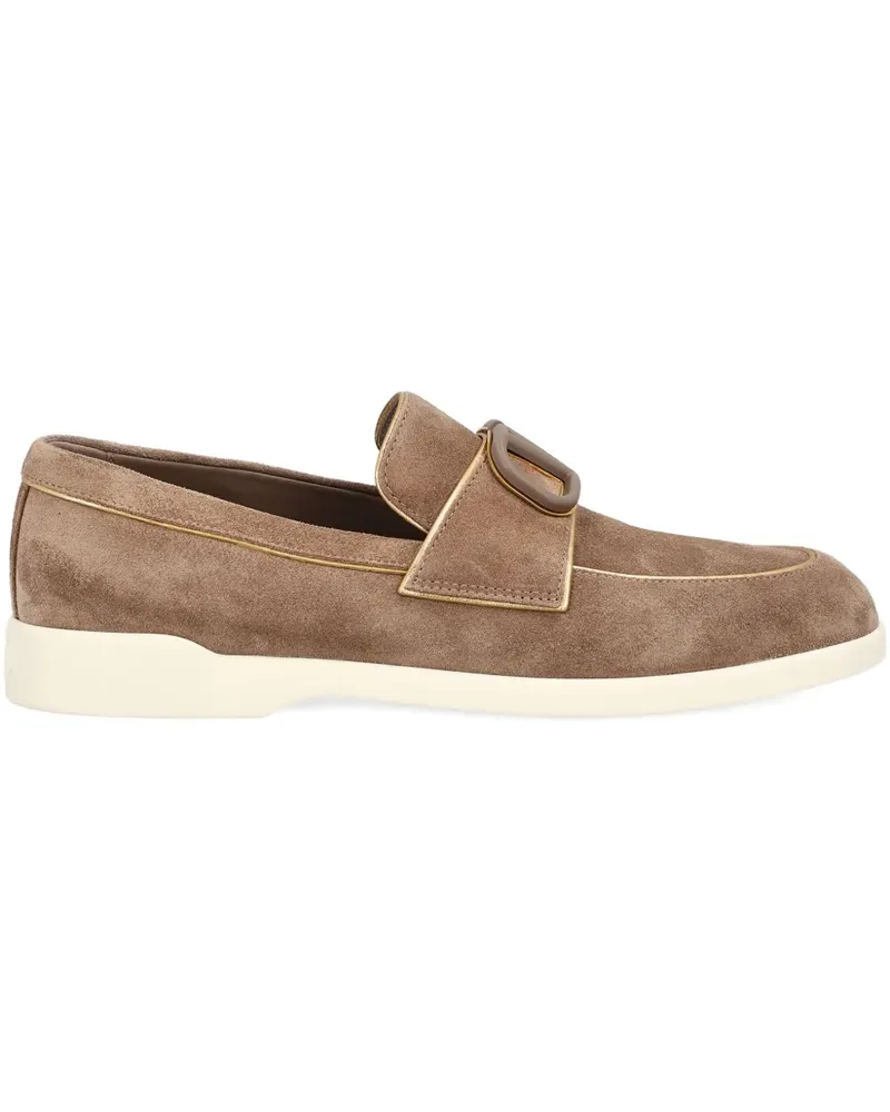 Valentino Garavani Loafer aus Wildleder mit VLogo - Nude Nude