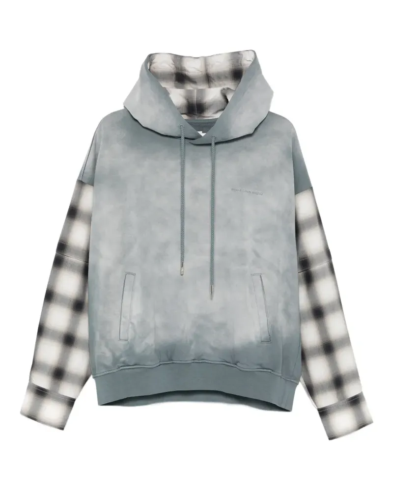 Feng Chen Wang Hoodie mit karierten Ärmeln - Grau Grau