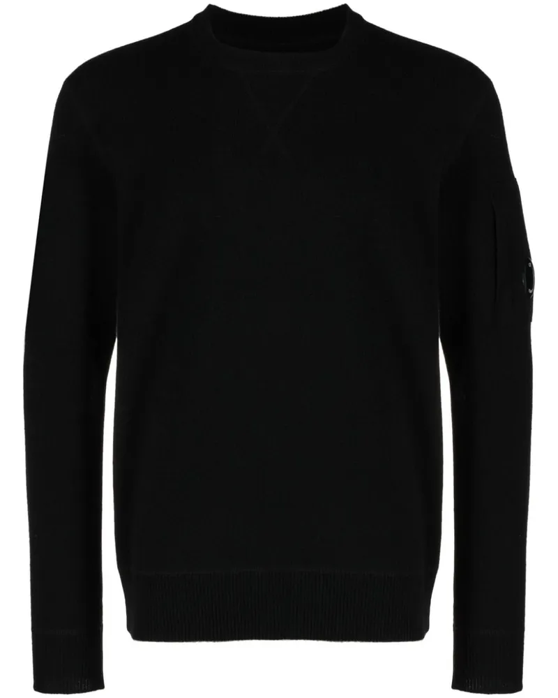 C.P. Company Pullover mit Linsen-Detail - Schwarz Schwarz