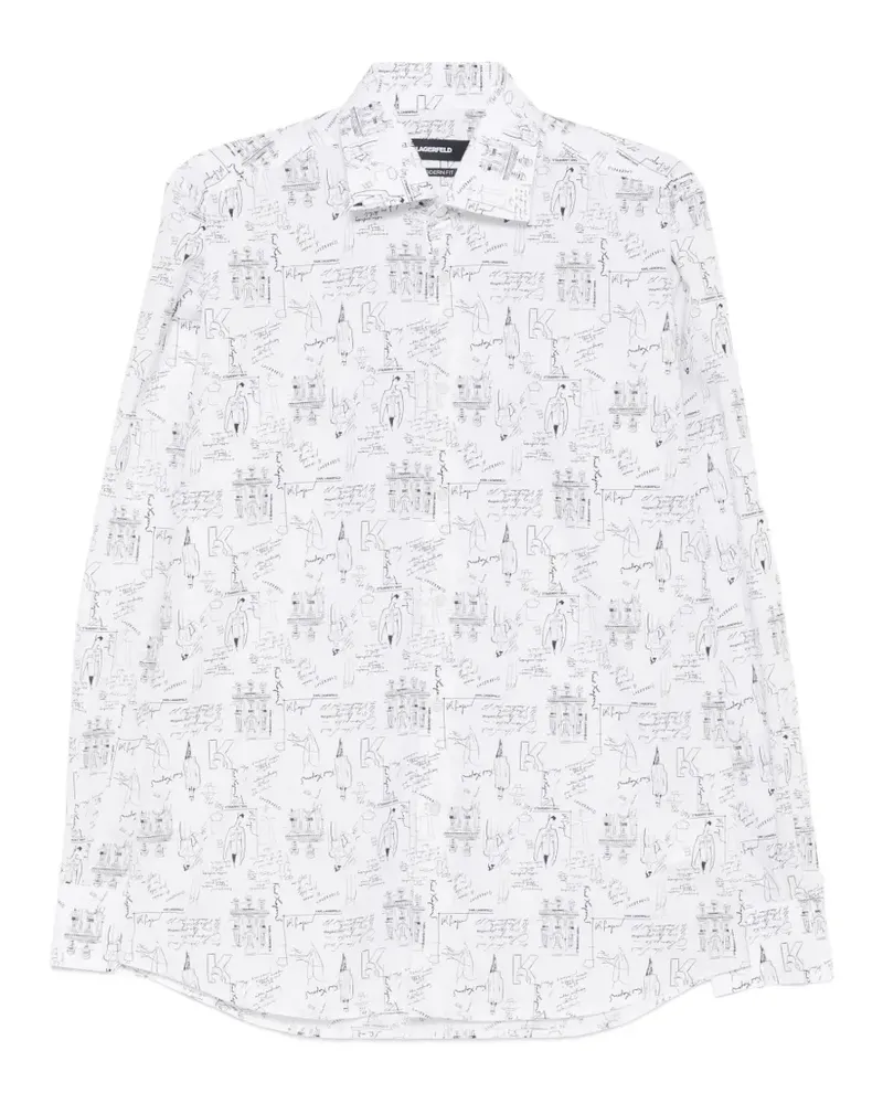 Karl Lagerfeld graphic-print long-sleeve shirt - Weiß Weiß