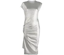 Gerafftes Metallic-Kleid - Silber