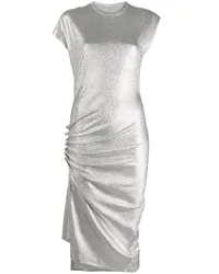 Paco Rabanne Gerafftes Metallic-Kleid Silber