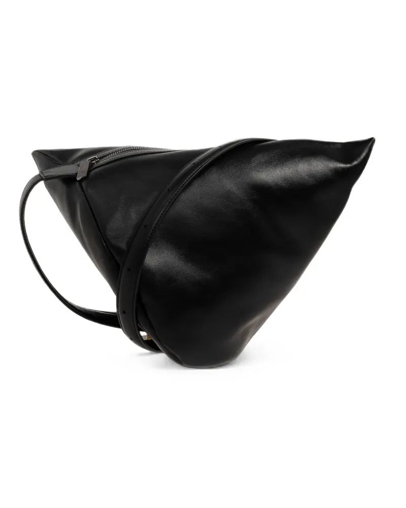 Yohji Yamamoto Schultertasche aus Leder - Schwarz Schwarz