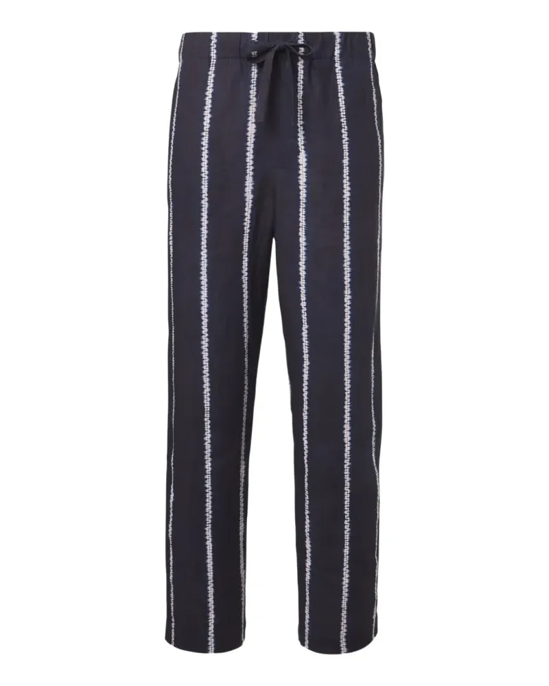 COMMAS Leinenhose mit Shibori-Streifen - Blau Blau