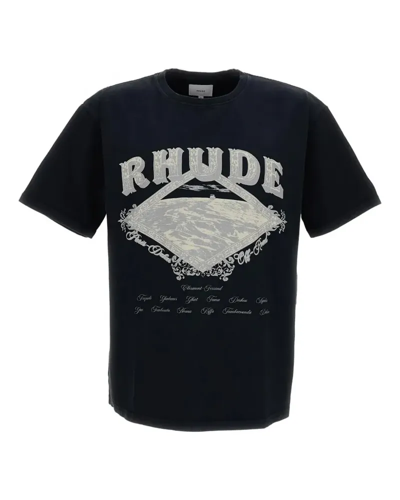 RHUDE Dakar Convoy T-Shirt mit grafischem Print - Schwarz Schwarz