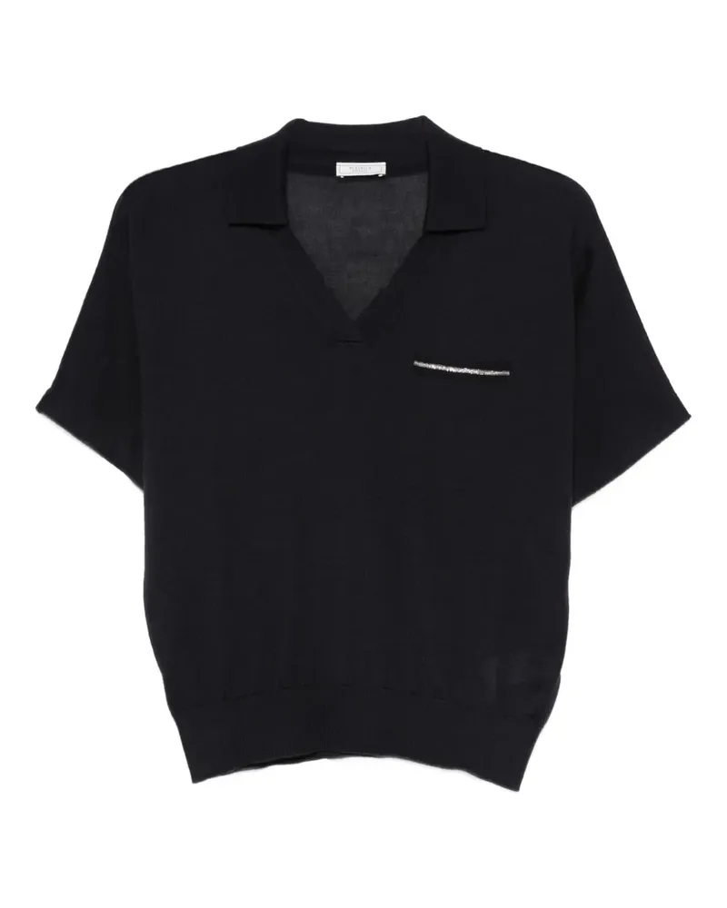 Peserico T-Shirt mit Strass - Blau Blau