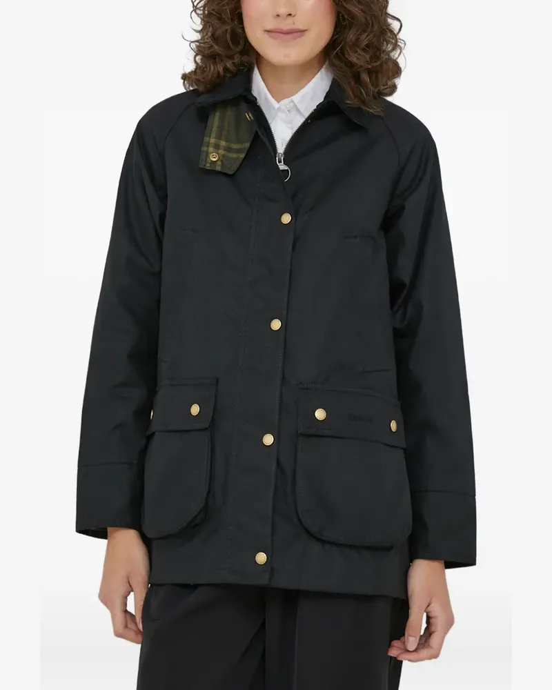 Barbour Acorn Jacke mit geknöpfter Tasche - Schwarz Schwarz