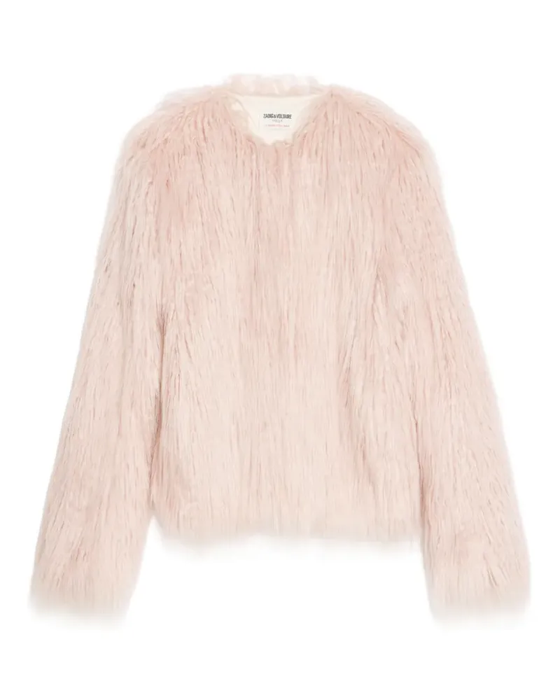 Zadig & Voltaire Freddie Curly Mantel aus Faux Fur - Rosa Rosa