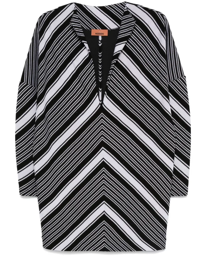 Missoni Minikleid mit tiefem V-Ausschnitt - Schwarz Schwarz