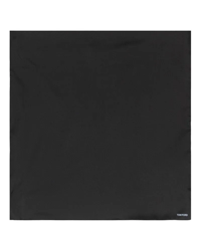 Tom Ford Einstecktuch aus Seide mit Logo-Print - Schwarz Schwarz