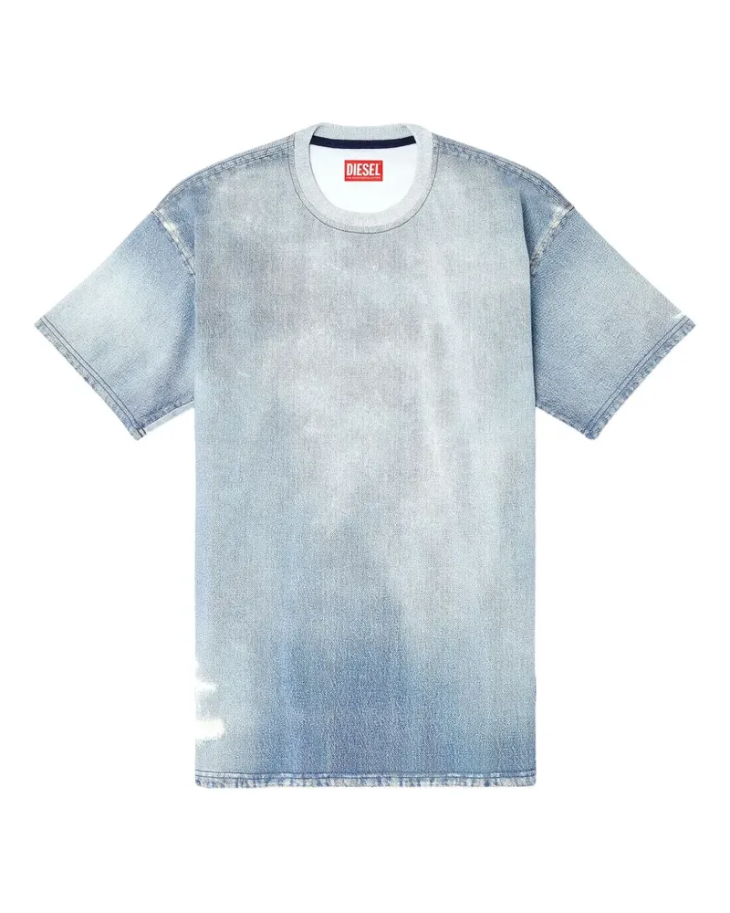 Diesel D-Box Jogg Jeans-T-Shirt im Distressed-Look - Blau Blau