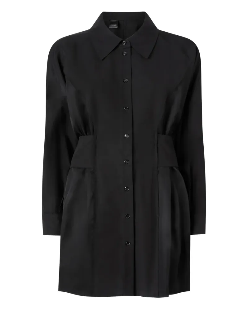 Pinko Klassisches Hemdkleid - Schwarz Schwarz