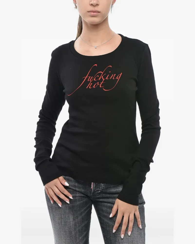 Dsquared2 logo-print long-sleeve T-shirt - Schwarz Schwarz