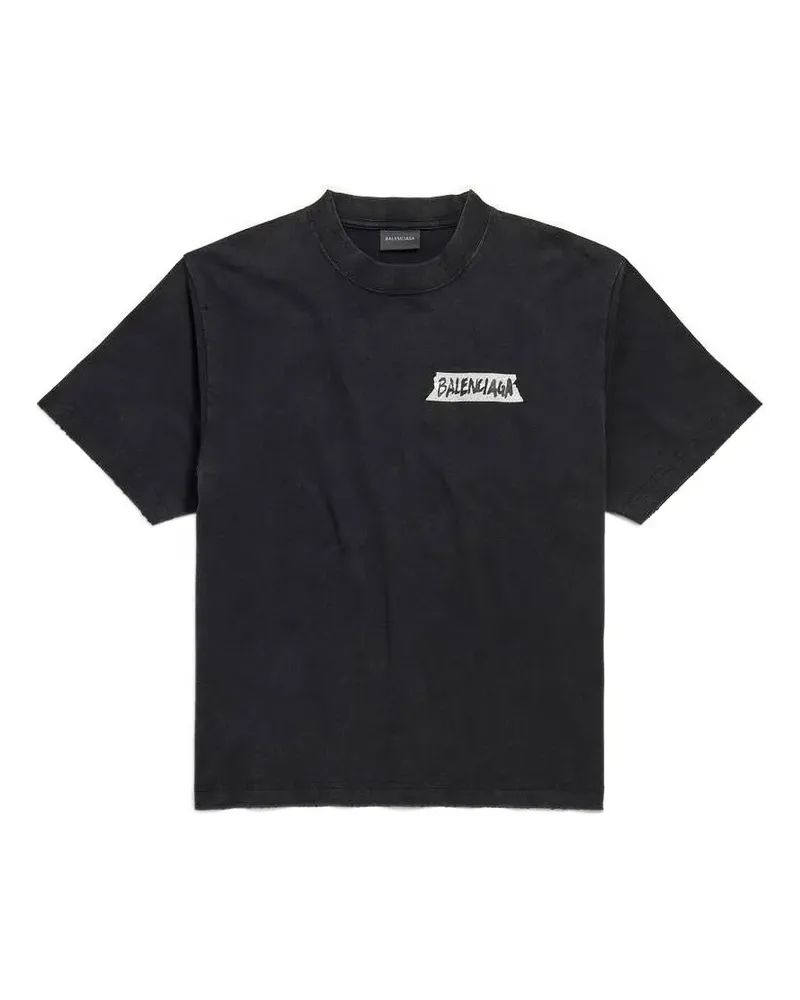 Balenciaga T-Shirt mit Logo-Detail - Schwarz Schwarz
