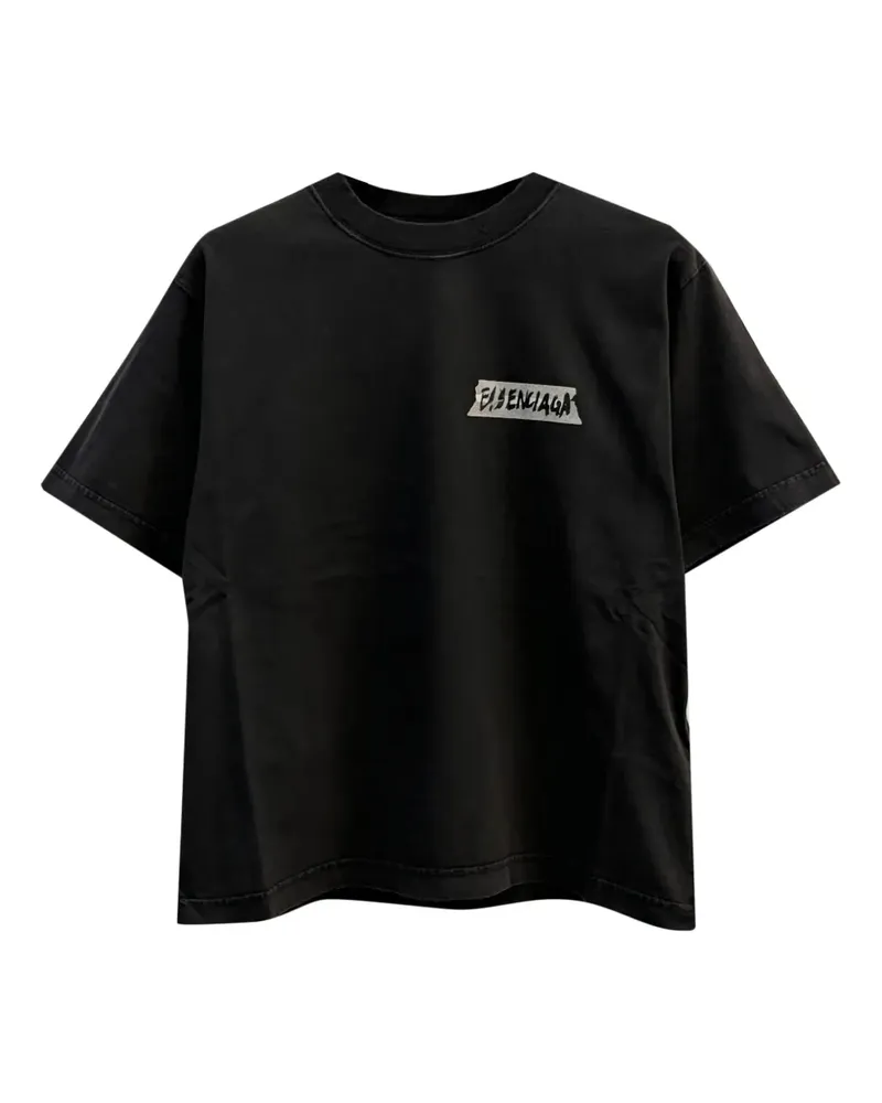 Balenciaga T-Shirt mit Logo-Detail - Schwarz Schwarz