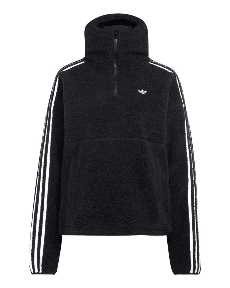 adidas x Jennie Fleece-Hoodie mit kurzem Reißverschluss - Schwarz Schwarz