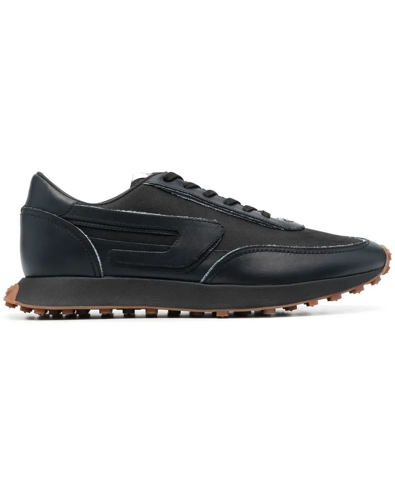 Diesel Racer Sneakers mit Jeansbesatz Schwarz