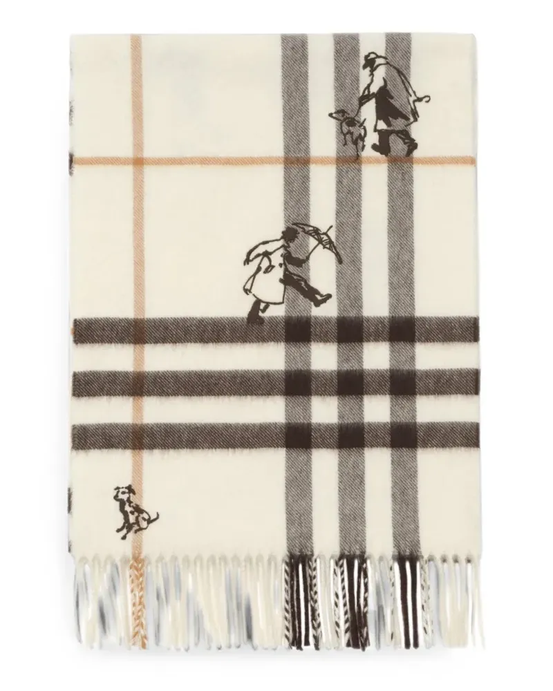 Burberry Check mates cashmere scarf - Nude Nude