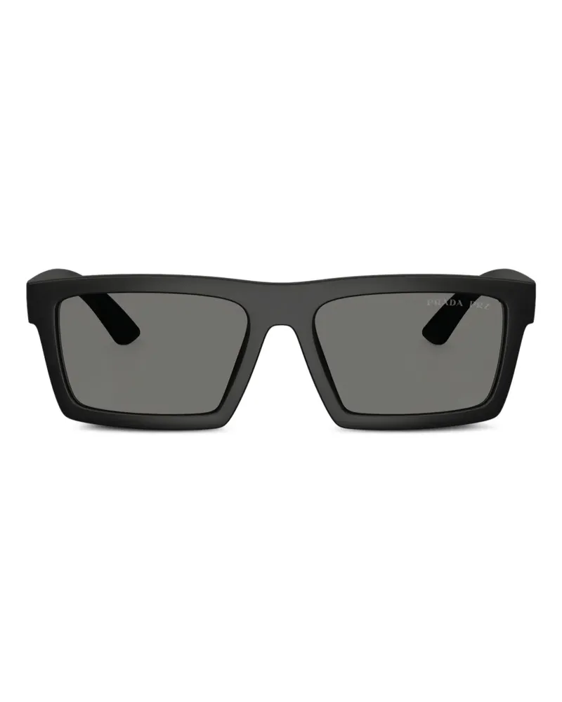 Prada Sonnenbrille mit eckigem Gestell - Schwarz Schwarz