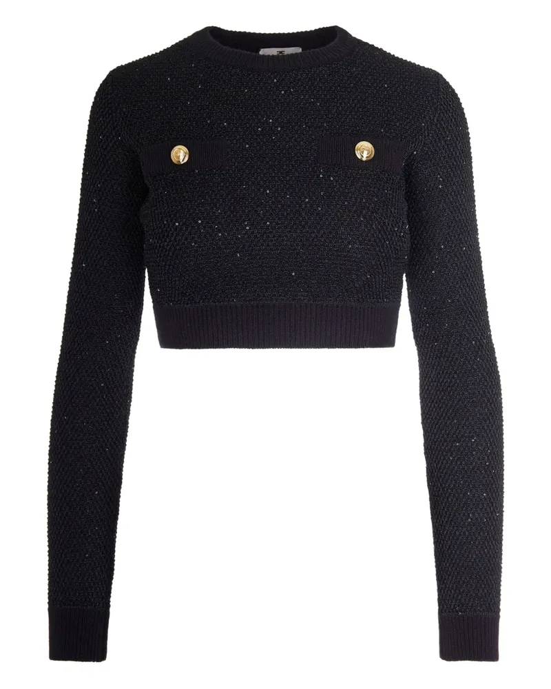 Elisabetta Franchi sequin-embellished top - Schwarz Schwarz