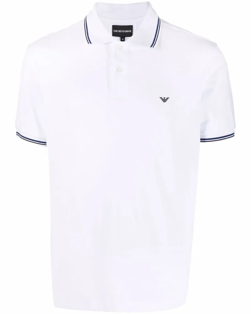 Emporio Armani Poloshirt mit Logo-Print - Weiß Weiß