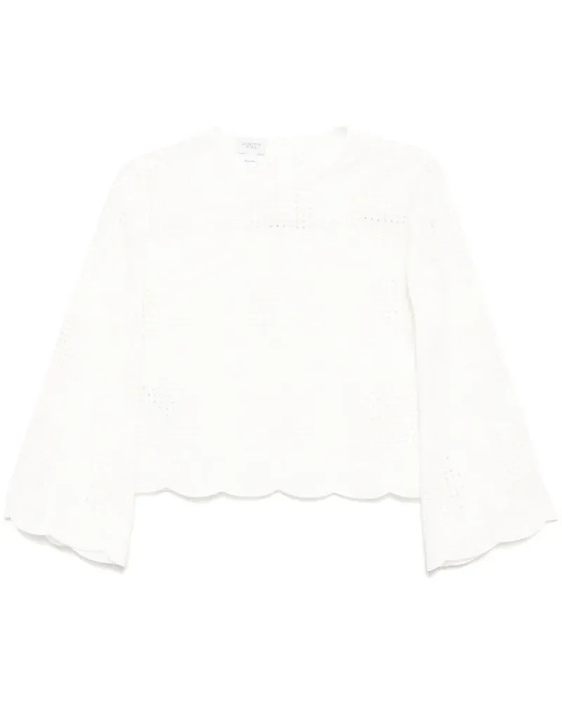 Giambattista Valli Oberteil mit Rundhalsausschnitt - Weiß Weiß