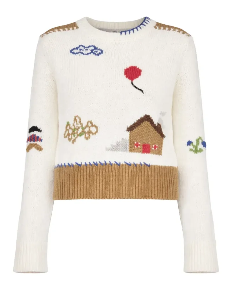 Mother The Shrunken embroidered pullover - Nude Nude