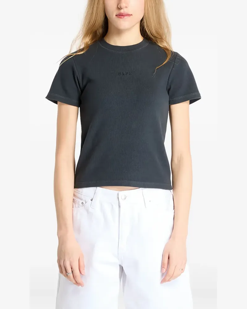 BAPE T-Shirt mit Logo-Stickerei - Schwarz Schwarz