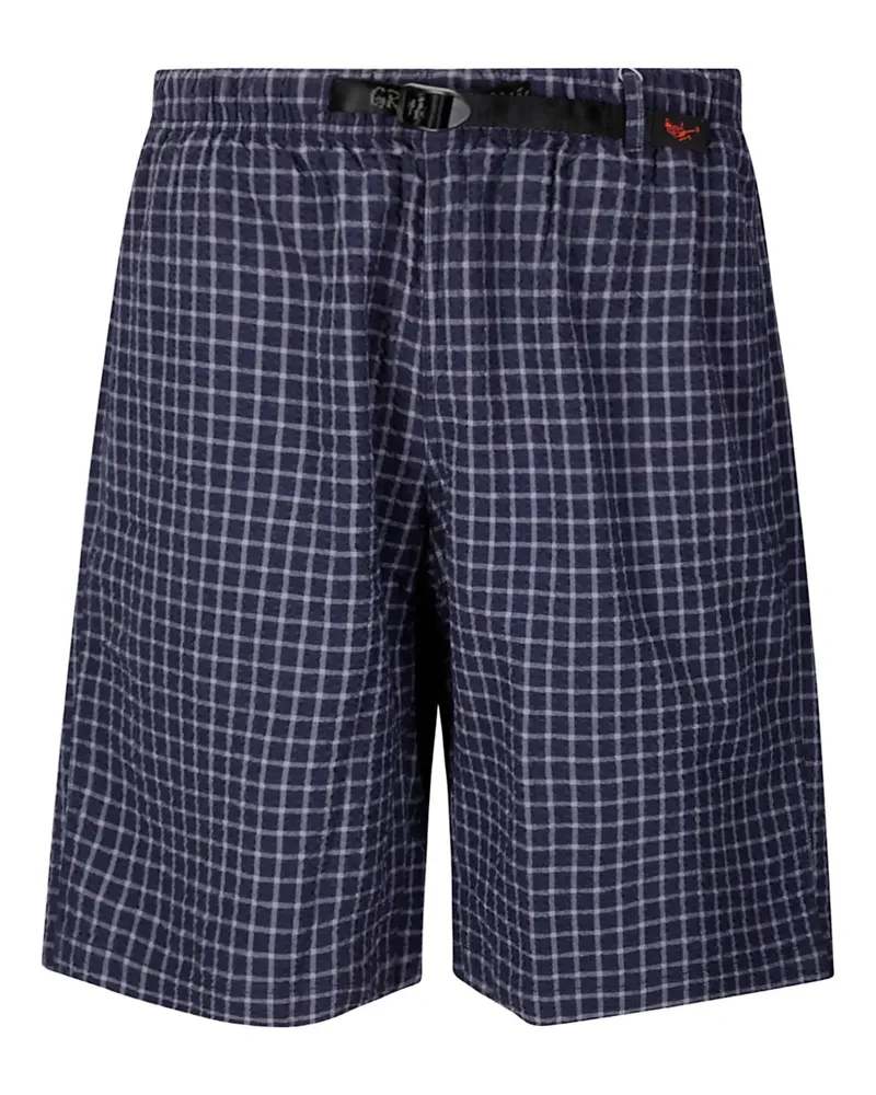 GRAMICCI Karierte Seersucker Lagoon Shorts mit Stretchbund - Blau Blau