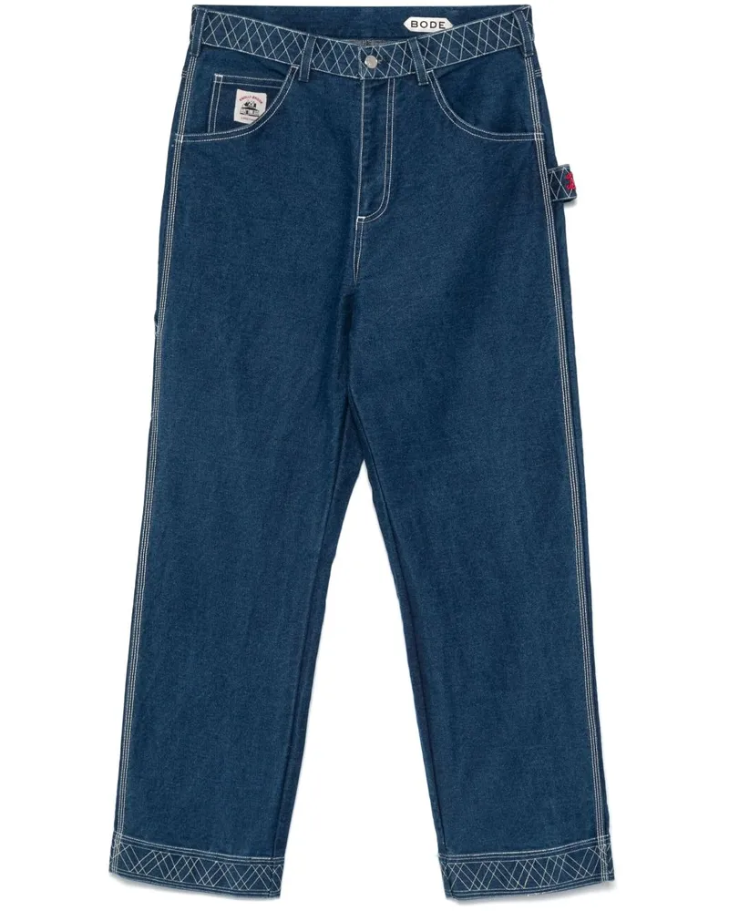 BODE Knolly Brook Jeans mit Stickerei - Blau Blau