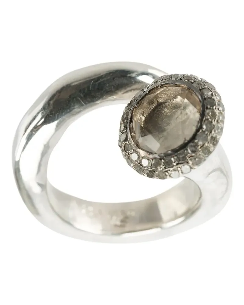 Rosa Maria Silberring mit Topas und grauen Diamanten - Metallic Metallic