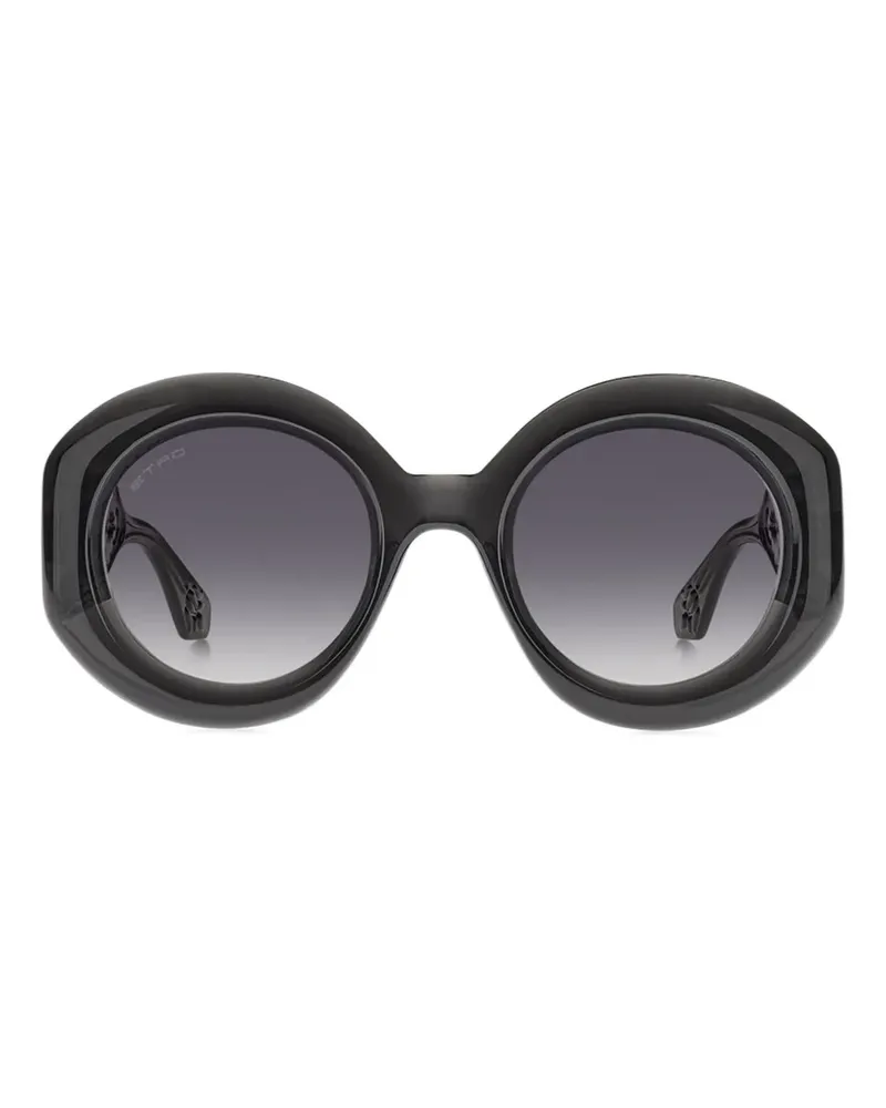 Etro Runde Sonnenbrille mit Paisleymuster - Schwarz Schwarz