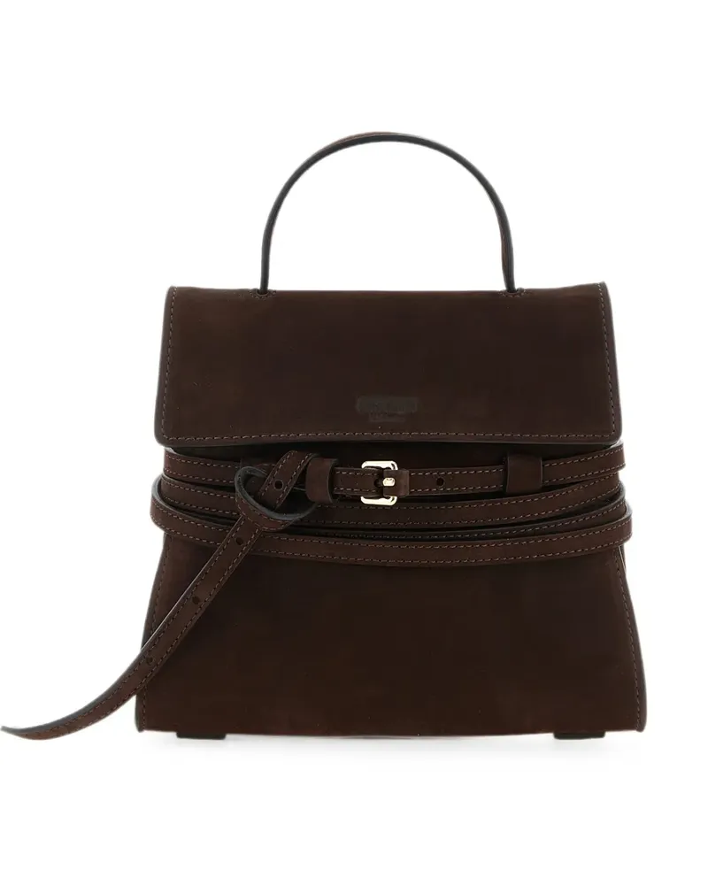 Moschino Small Tie Me Nubuck tote bag - Braun Braun