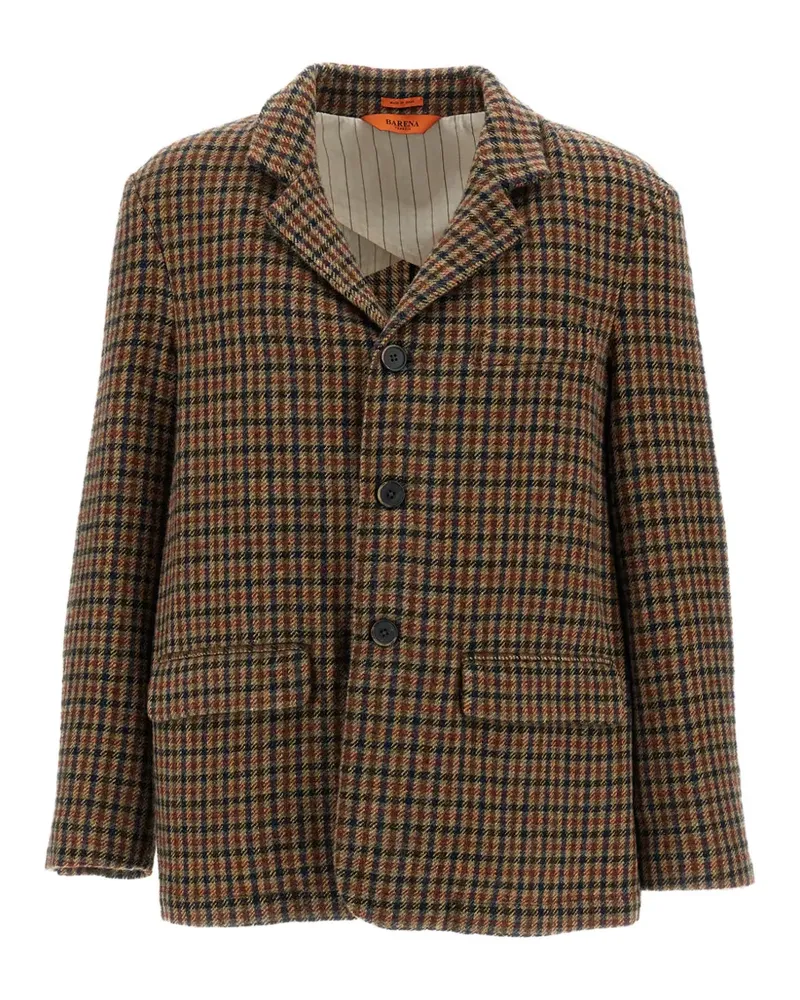BARENA Zener Fasser Jacke mit Karomuster - Braun Braun